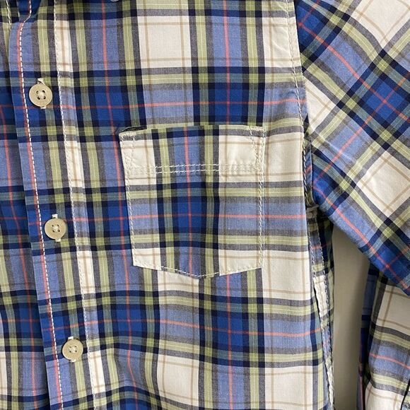 Boys Button Plaid Casual Dress Shirt, Oshkosh B’Gosh, Front Pocket, Long Sleeve - Picture 6 of 8